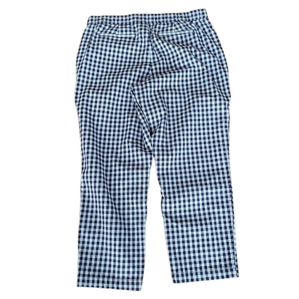 Lands' End Mid Rise Pull On Chino Crop Pants Sof Lake Blue Check 12 - Picture 3 of 7